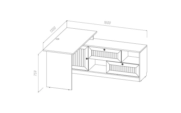 Стол письменный угловой «Баунти СБ-03» (правый)