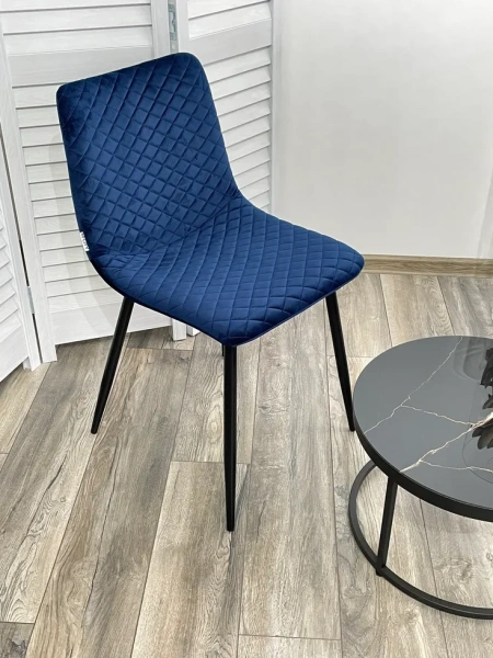 Стул TINTIN BLUVEL-86 NAVY BLUE / черный каркас М-City