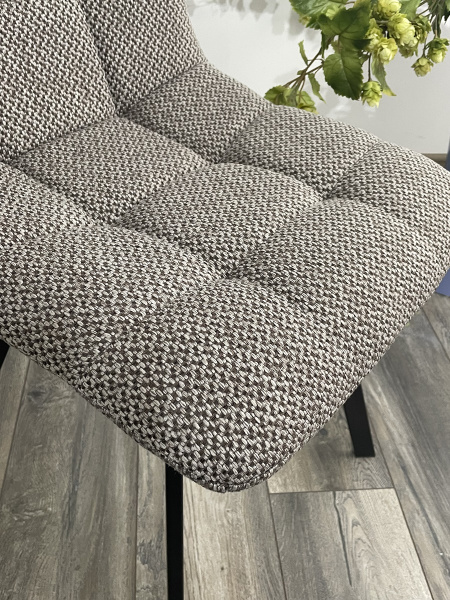 Стул CHILLI SQUARE TRF-12 серо-коричневый, ткань/ черный каркас М-City