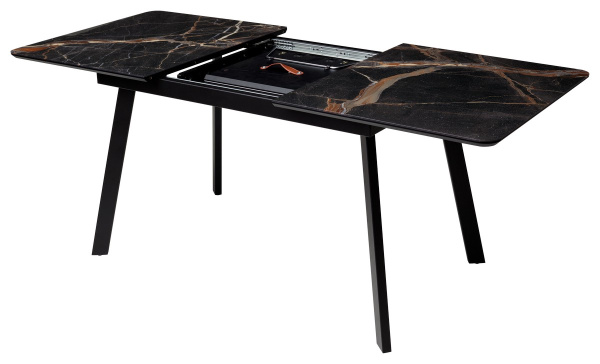 Стол АРУБА 140 МЕЙДЖИК, стекло / черный каркас М-City