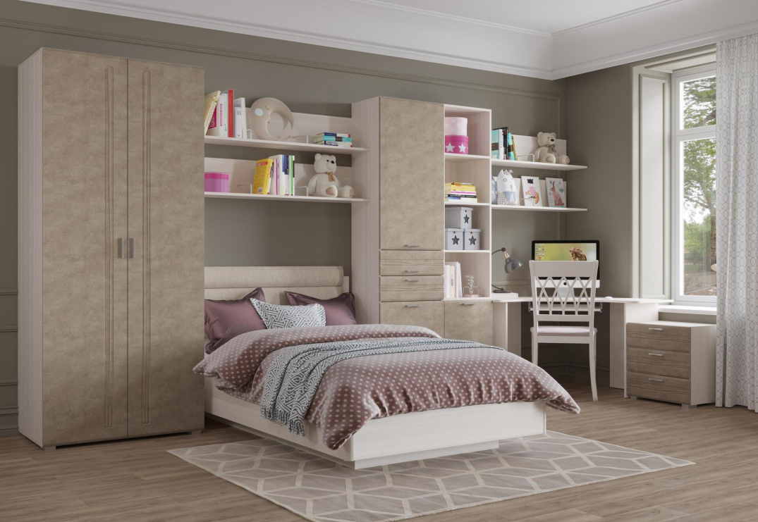 Бодега белая-Бетон бежевый ткань alpina 2