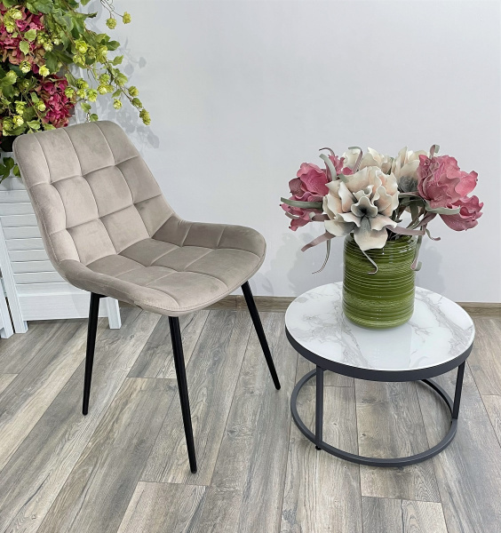 Стул ХОФМАН, цвет светло-коричневый #H61, велюр / черный каркас 4 шт./1 к М-City