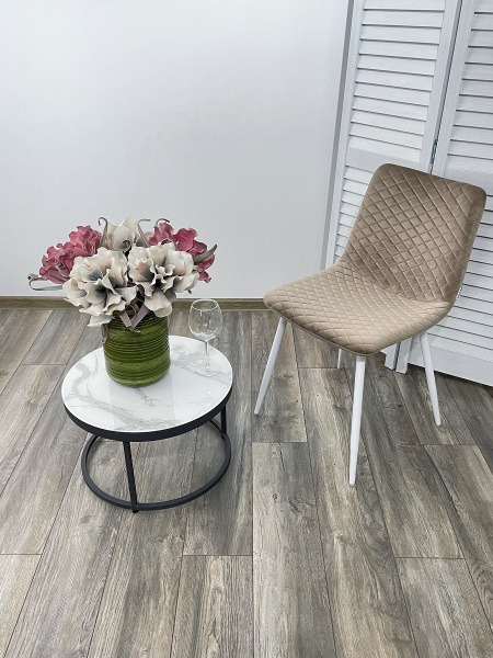 Стул TINTIN BLUVEL-40 BEIGE / белый каркас М-City