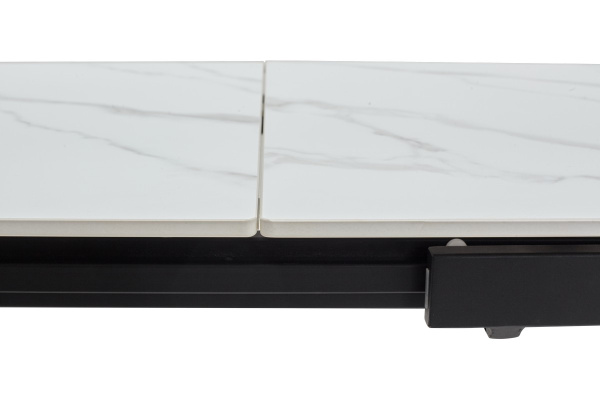 Стол CORNER 120 MATT WHITE MARBLE SINTERED STONE/ BLACK М-City