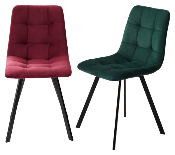 Стул CHILLI-Q SQUARE зеленый #19, велюр / черный каркас М-City