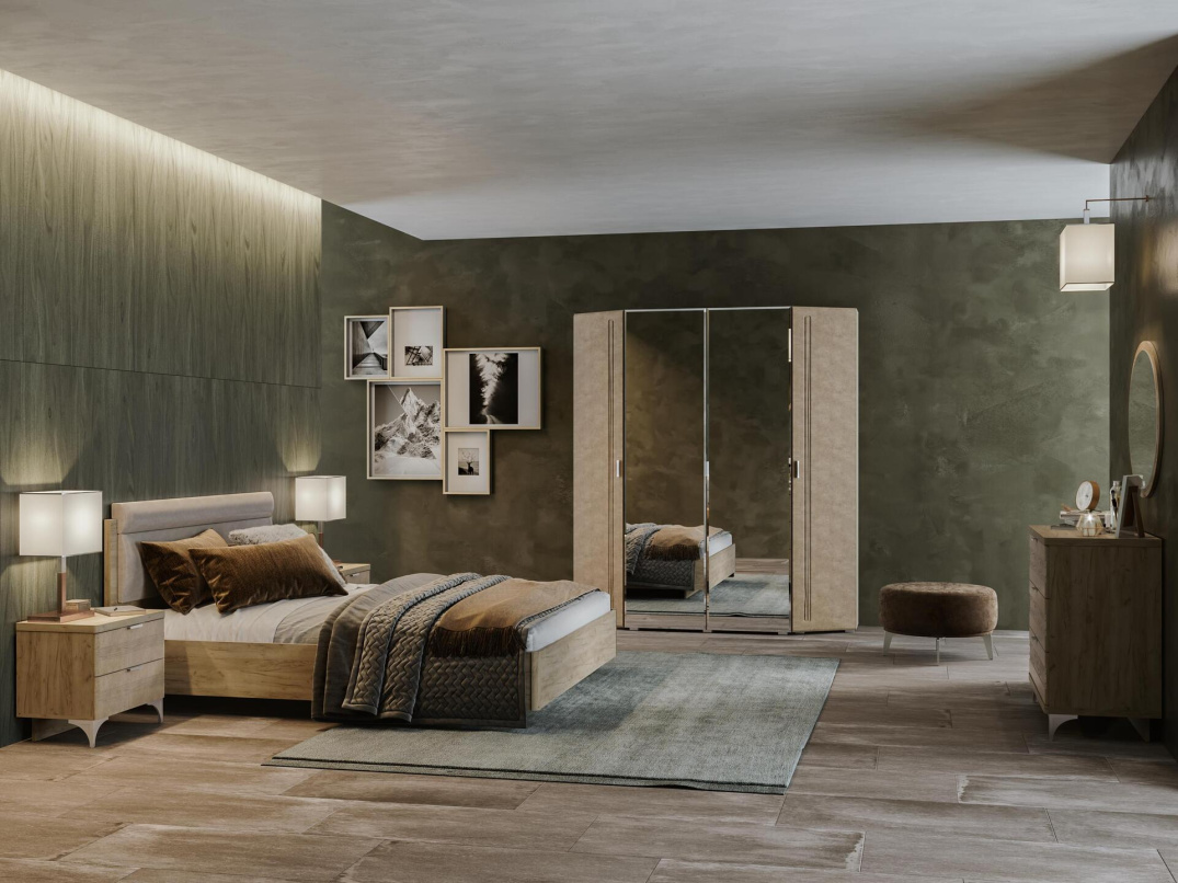 Дуб серый-Бетон бежевый ткань alpina 2