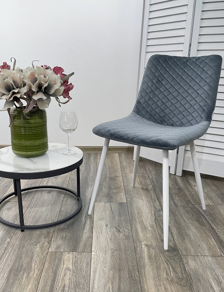 Стул TINTIN BLUVEL-06 BLUE / белый каркас М-City