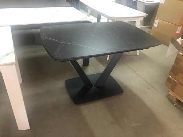 Стол ALATRI 120 MATT BLACK MARBLE SINTERED STONE / BLACK М-City