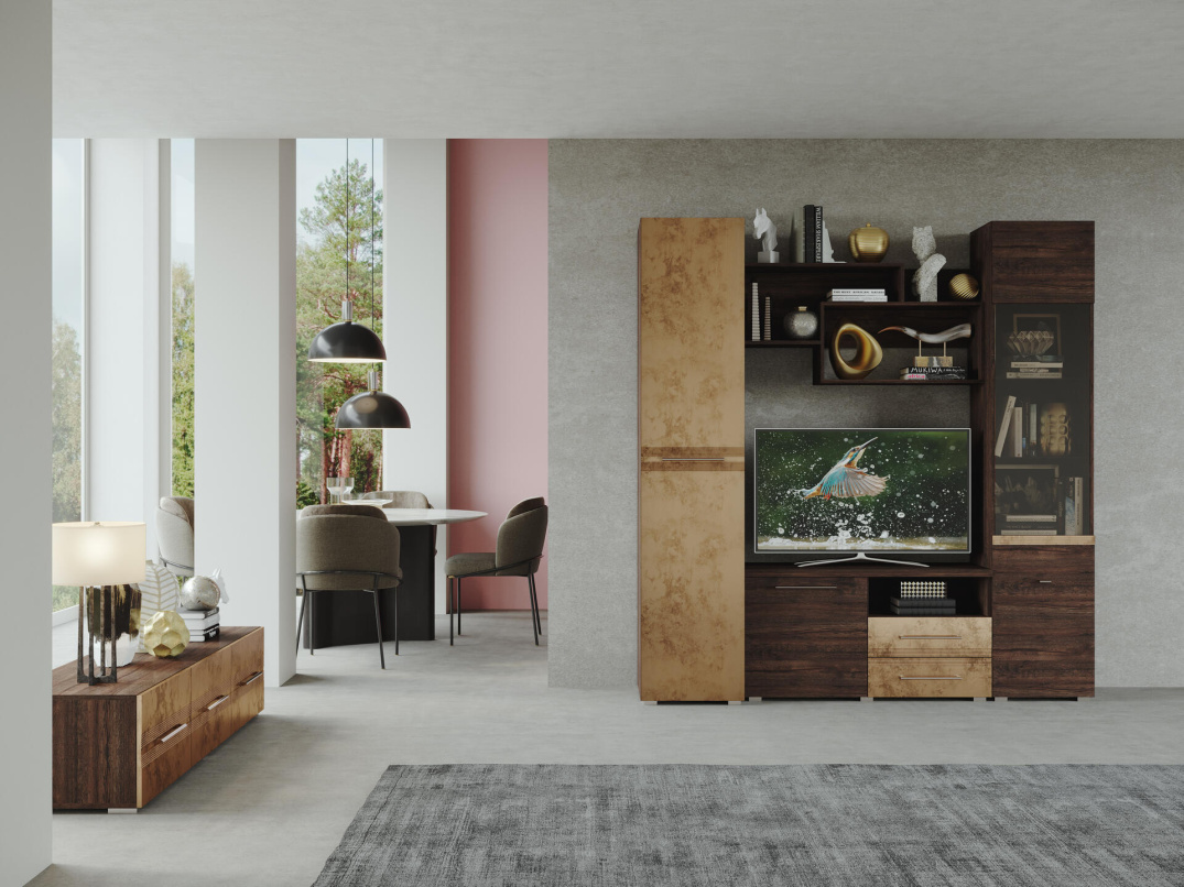 Дуб апрель темный + лофт голдэн пэлас