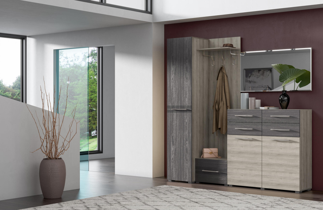 Дуб серый + айронвуд серебро