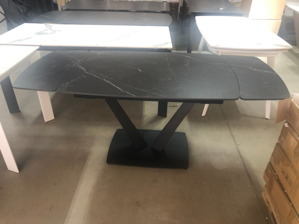 Стол ALATRI 120 MATT BLACK MARBLE SINTERED STONE / BLACK М-City