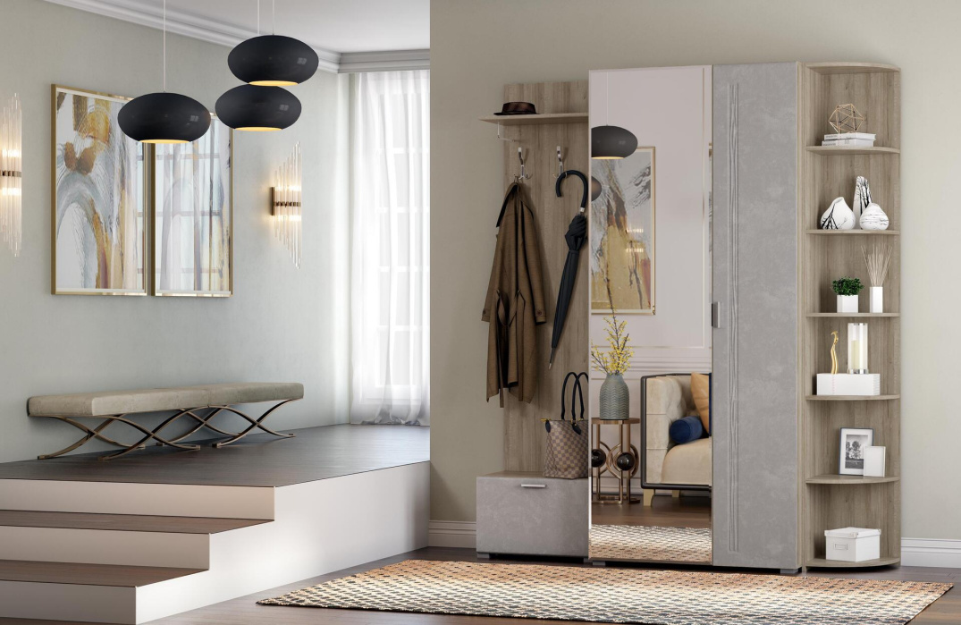 Дуб серый-Бетон серый