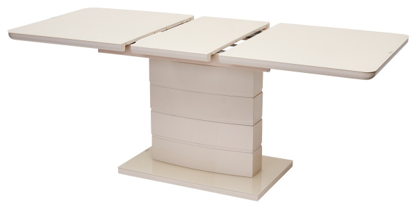 Стол ALTA 120 BEIGE / супер бежевое  глянцевое стекло М-City