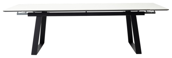Стол Франк 200 Белый мрамор, керамика / черный каркас М-City