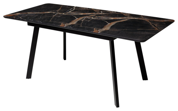 Стол АРУБА 140 МЕЙДЖИК, стекло / черный каркас М-City