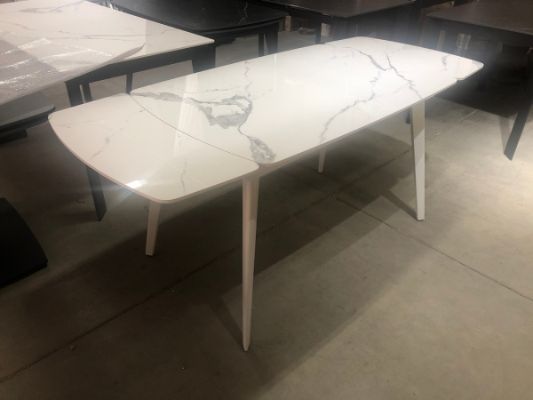 Стол ELIOT 120 GLOSS STATUARIO WHITE SINTERED STONE / WHITE М-City