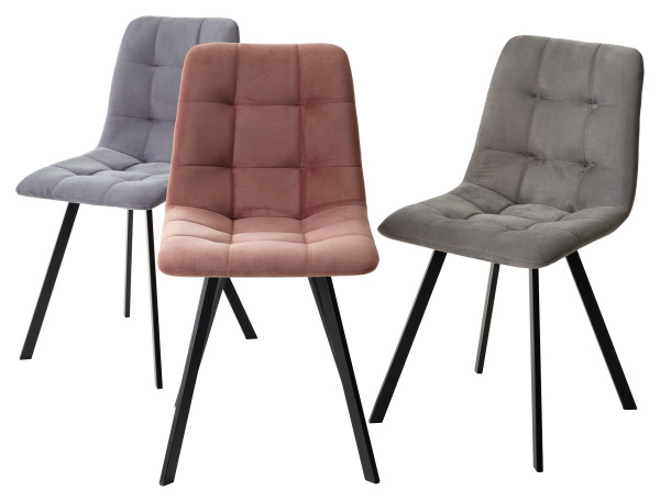 Стул CHILLI-Q SQUARE серый #27, велюр / черный каркас М-City