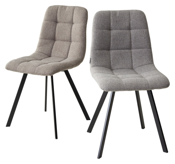 Стул CHILLI SQUARE TRF-08 теплый серый, ткань/ черный каркас М-City