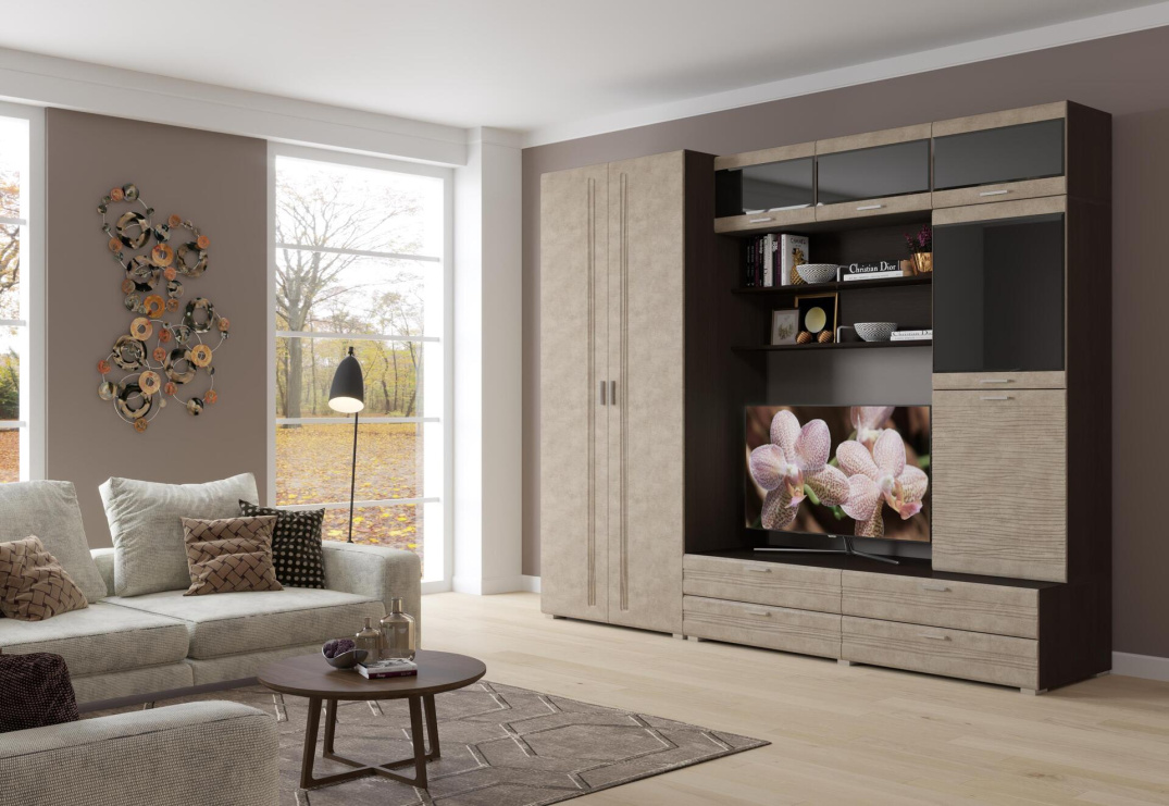 Венге-Бетон бежевый