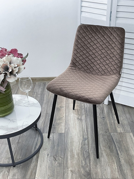 Стул TINTIN BLUVEL-38 LATTE / черный каркас М-City