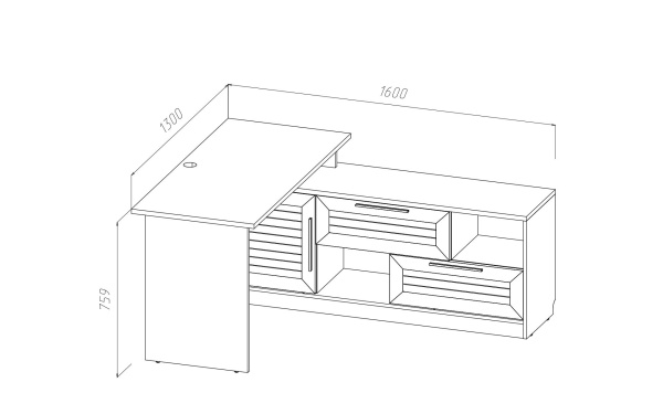 Стол угловой «Шервуд СШ-03» (правый)