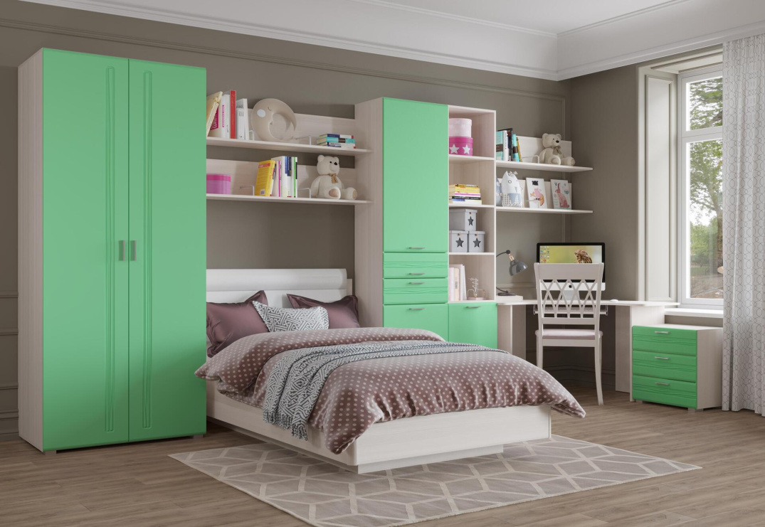 Бодега белая-Зеленый кожа prona 2655