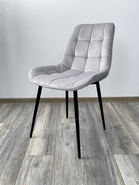 Стул ХОФМАН, цвет светло-серый #H09, велюр / черный каркас 4 шт./1 к М-City