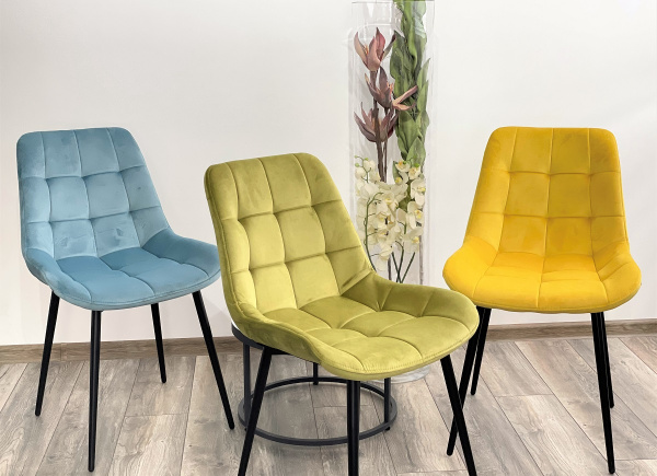 Стул ХОФМАН, цвет оливковый #H25, велюр, 2шт./1к / черный каркас М-City