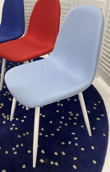 Стул CASSIOPEIA G064-38 серо-голубая ткань/ белый каркас  М-City