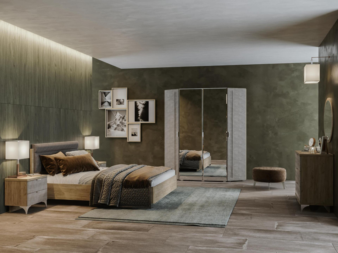 Дуб серый-Бетон серый ткань alpina 14