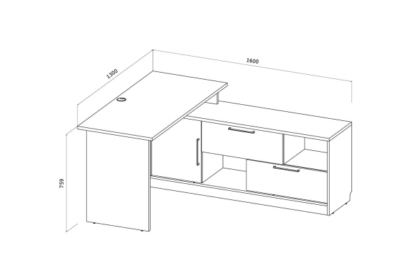 Стол угловой Стокгольм СС-03 правый