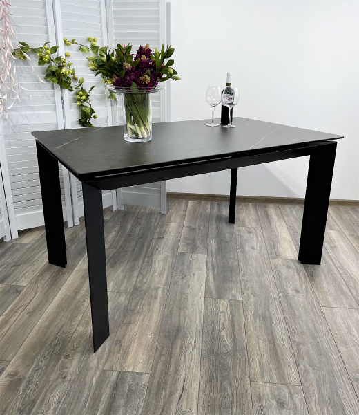 Стол CREMONA 160 KL-135 Темно-серый мрамор матовый / черный каркас М-City