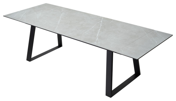 Стол Франк 200 Темно-серый мрамор, керамика / черный каркас М-City