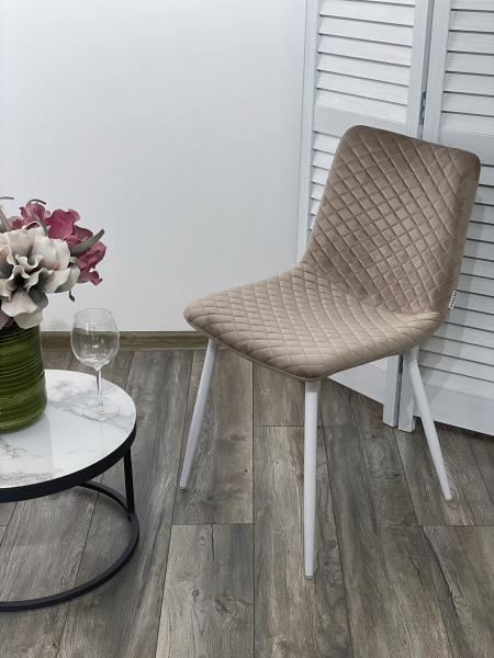 Стул TINTIN BLUVEL-40 BEIGE / белый каркас М-City