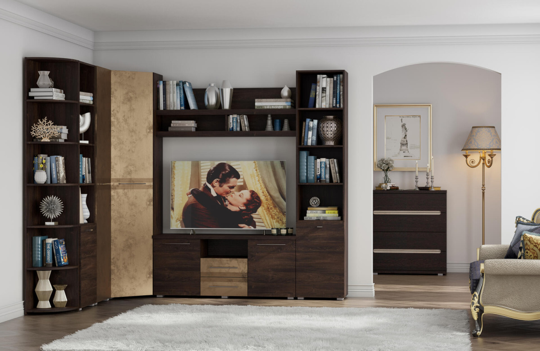 Дуб апрель темный + лофт голдэн пэлас