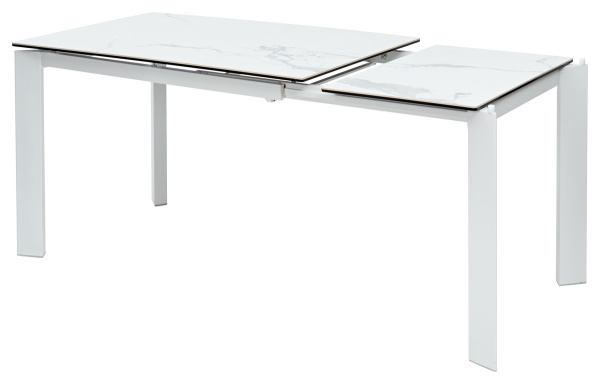 Стол CORNER 120 HIGH GLOSS STATUARIO керамика/ белый каркас М-City