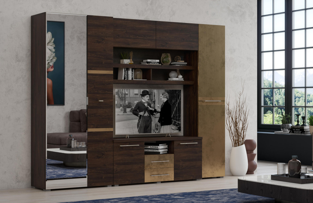 Дуб апрель темный + лофт голдэн пэлас