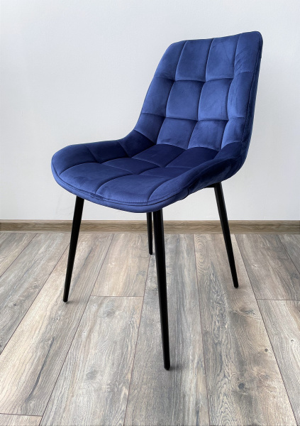 Стул ХОФМАН, цвет темно-синий #H60, велюр / черный каркас 4 шт./1 к М-City