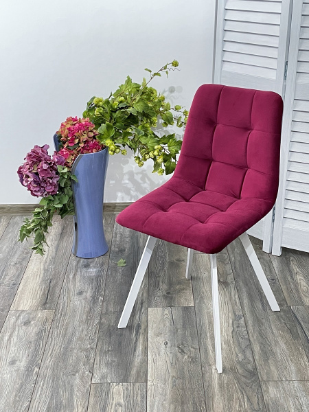 Стул CHILLI-Q SQUARE винный #16, велюр / белый каркас М-City
