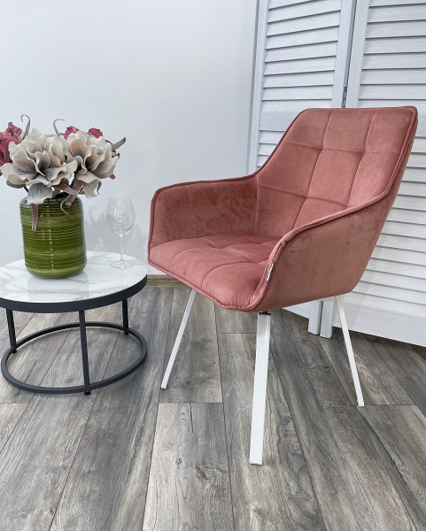 Стул MAVERICK BLUVEL-52 PINK/ белый каркас, поворот.360 град. М-City