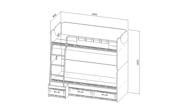 Кровать двухъярусная «Корсар-6»