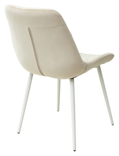Стул ХОФМАН, цвет бежевый #H06, велюр / белый каркас 4 шт./1 к М-City