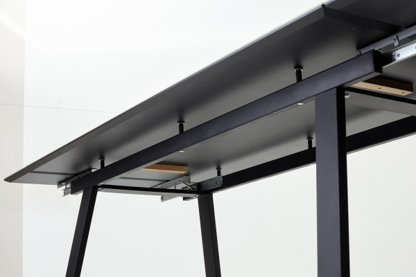 Стол Франк 200 Кремовый мрамор, керамика / черный каркас М-City