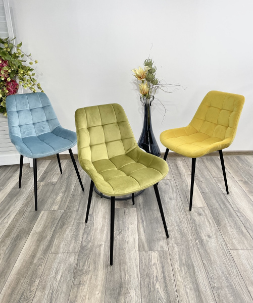 Стул ХОФМАН, цвет оливковый #H25, велюр, 2шт./1к / черный каркас М-City