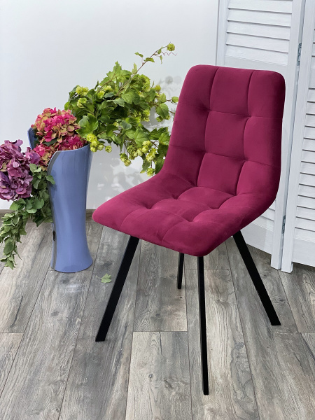 Стул CHILLI-Q SQUARE винный #16, велюр / черный каркас М-City