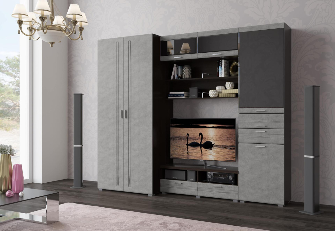 Венге-Бетон серый