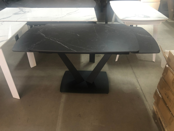 Стол ALATRI 120 MATT BLACK MARBLE SINTERED STONE / BLACK М-City