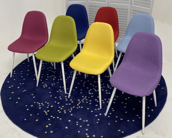 Стул CASSIOPEIA G064-25 желтый, ткань/ белый каркас  М-City