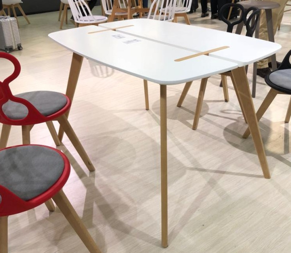 Стол OXALIS 120 белый/массив бука  М-City