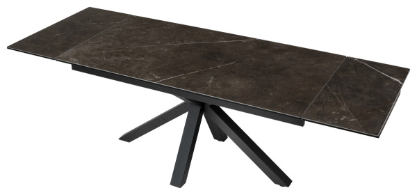 Стол ALTO 160 KL-135 Темно-серый мрамор матовый, итальянская керамика/ BLACK  М-City